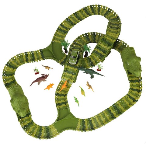 Kik Sp. z o. o. Sp. k. Tor wyścigowy dinozaury samochody XXL TRACK 240 elementów Kik Sp. z o. o. Sp. k. Tor wyścigowy dinozaury samochody XXL TRACK 240 elementów