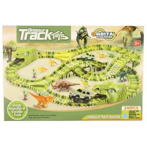 Kik Sp. z o. o. Sp. k. Tor wyścigowy dinozaury samochody XXL TRACK 240 elementów Kik Sp. z o. o. Sp. k. Tor wyścigowy dinozaury samochody XXL TRACK 240 elementów