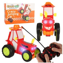 Traktor ciągnik zdalnie sterowany na pilota RC skaczący tańczący dźwięk czerwony Kik Sp. z o. o. Sp. k.