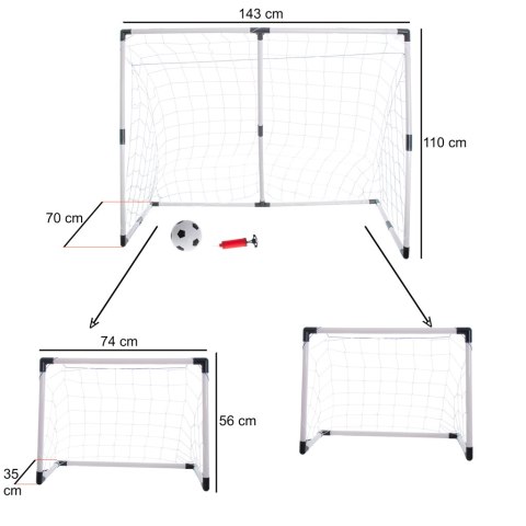 Kik Sp. z o. o. Sp. k. Bramka piłkarska do piłki nożnej dla dzieci 2w1 143x110x70cm Kik Sp. z o. o. Sp. k. Bramka piłkarska do piłki nożnej dla dzieci 2w1 143x110x70cm