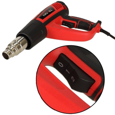 KAFUWELL Opalarka elektryczna z regulacja tempratury 0-600 st. C przepływ powietrza 300-500 l/min + 4 wymienne końcówki 1850W Kik Sp. z o. o. Sp. k. KAFUWELL Opalarka elektryczna z regulacja tempratury 0-600 st. C przepływ powietrza 300-500 l/min + 4 wymienne końcówki 1850W Kik Sp. z o. o. Sp. k.