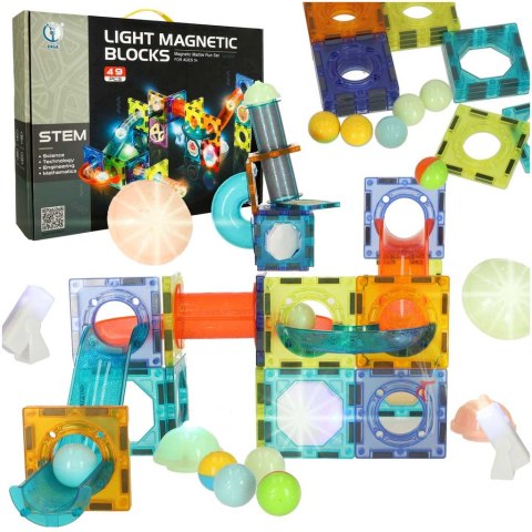 Klocki magnetyczne marble tor kulkowy świecący 49 elementów Kik Sp. z o. o. Sp. k. Klocki magnetyczne marble tor kulkowy świecący 49 elementów Kik Sp. z o. o. Sp. k.