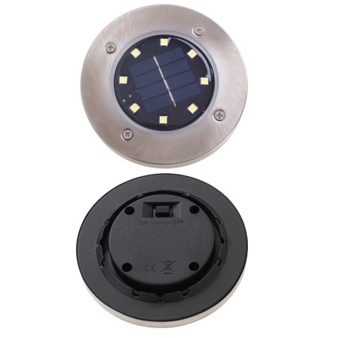Lampy ogrodowe solarne najazdowe gruntowe czujnik zmierzchu wbijane świecący dysk 8LED 4szt. ciepły biały Kik Sp. z o. o. Sp. k. Lampy ogrodowe solarne najazdowe gruntowe czujnik zmierzchu wbijane świecący dysk 8LED 4szt. ciepły biały Kik Sp. z o. o. Sp. k.