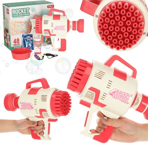 Kik Sp. z o. o. Sp. k. Pistolet maszynka do baniek mydlanych bańki mydlane światła różowy Kik Sp. z o. o. Sp. k. Pistolet maszynka do baniek mydlanych bańki mydlane światła różowy