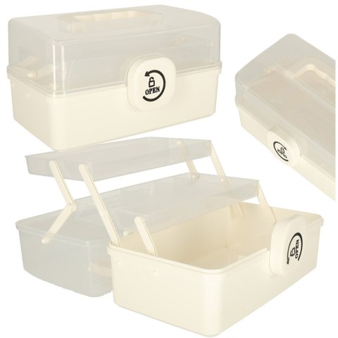 Kik Sp. z o. o. Sp. k. Organizer na leki pojemnik pudełko kasetka apteczka duży XL na zamek skrzynka 29x16x15cm Kik Sp. z o. o. Sp. k. Organizer na leki pojemnik pudełko kasetka apteczka duży XL na zamek skrzynka 29x16x15cm
