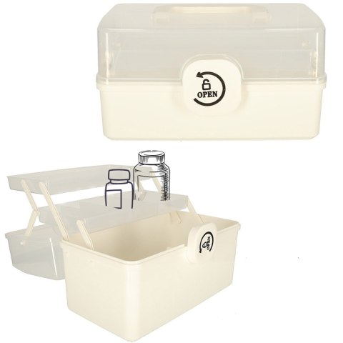 Kik Sp. z o. o. Sp. k. Organizer na leki pojemnik pudełko kasetka apteczka duży XL na zamek skrzynka 29x16x15cm Kik Sp. z o. o. Sp. k. Organizer na leki pojemnik pudełko kasetka apteczka duży XL na zamek skrzynka 29x16x15cm