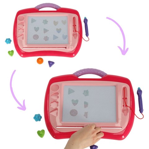 Kik Sp. z o. o. Sp. k. Tablica magnetyczna tablet do rysowania znikopis stempelki różowy XL Kik Sp. z o. o. Sp. k. Tablica magnetyczna tablet do rysowania znikopis stempelki różowy XL