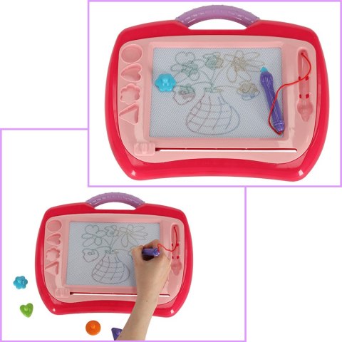 Kik Sp. z o. o. Sp. k. Tablica magnetyczna tablet do rysowania znikopis stempelki różowy XL Kik Sp. z o. o. Sp. k. Tablica magnetyczna tablet do rysowania znikopis stempelki różowy XL