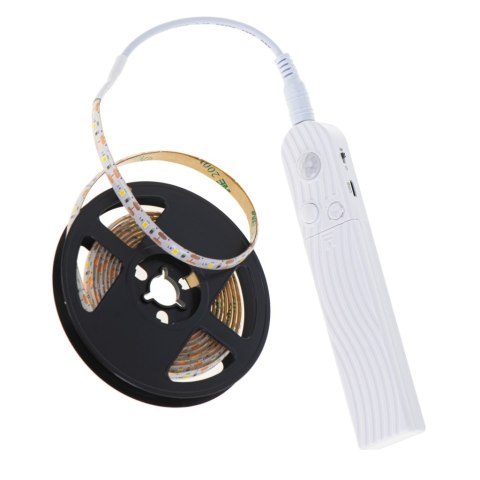 Taśma LED na baterie USB czujnik ruchu 2M zimny biały Kik Sp. z o. o. Sp. k. Taśma LED na baterie USB czujnik ruchu 2M zimny biały Kik Sp. z o. o. Sp. k.