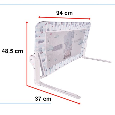 Kik Sp. z o. o. Sp. k. Barierka osłona ochronna do łóżka otwierana 90cm słonik Kik Sp. z o. o. Sp. k. Barierka osłona ochronna do łóżka otwierana 90cm słonik