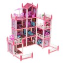 Domek dla lalek willa różowa DIY 4 poziomy mebelki 61cm Kik Sp. z o. o. Sp. k.
