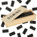 Kik Sp. z o. o. Sp. k. Domino drewniane gra rodzinna edukacyjna z etui klocki z drewna do gry