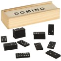 Kik Sp. z o. o. Sp. k. Domino drewniane gra rodzinna edukacyjna z etui klocki z drewna do gry