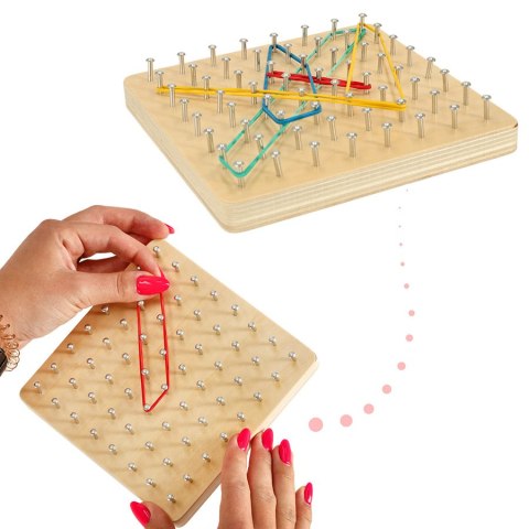 Geoboard geoplan drewniana układanka tworzenie kształtów z gumek Kik Sp. z o. o. Sp. k. Geoboard geoplan drewniana układanka tworzenie kształtów z gumek Kik Sp. z o. o. Sp. k.