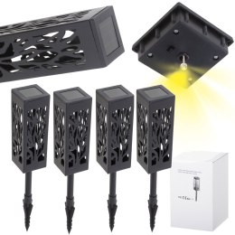 Lampa solarna ogrodowa ażurowa latarenka lamion LED czujnik zmierzchu wbijana 4szt. Kik Sp. z o. o. Sp. k.