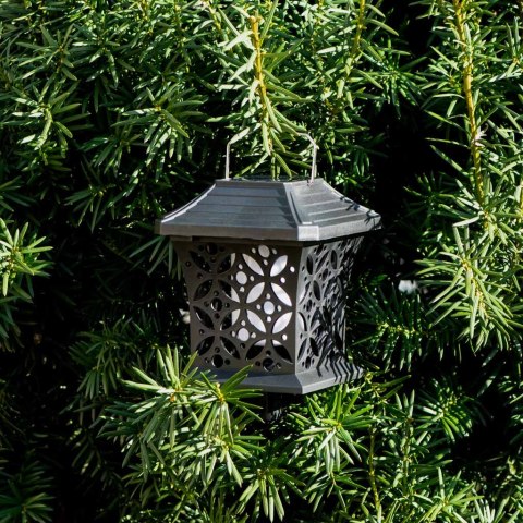Lampa solarna ogrodowa ażurowa latarenka wisząca wbijana lampion 12 LED Kik Sp. z o. o. Sp. k. Lampa solarna ogrodowa ażurowa latarenka wisząca wbijana lampion 12 LED Kik Sp. z o. o. Sp. k.