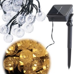 Lampki ogrodowe solarne kulki 7m 50LED ciepły biały Kik Sp. z o. o. Sp. k.