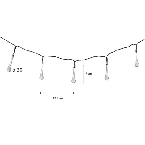 Kik Sp. z o. o. Sp. k. Lampki solarne ogrodowe łezki 6,5m 30LED zimny biały Kik Sp. z o. o. Sp. k. Lampki solarne ogrodowe łezki 6,5m 30LED zimny biały