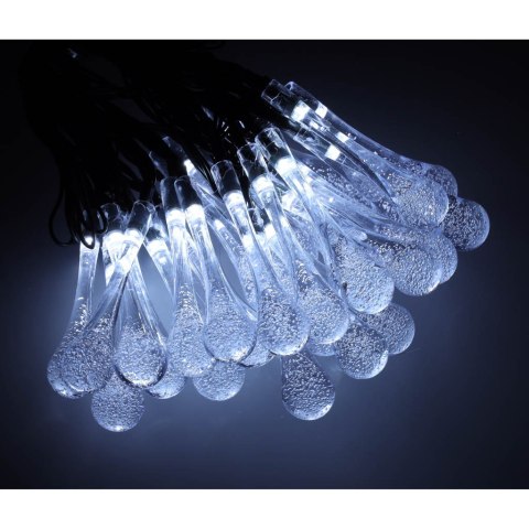 Kik Sp. z o. o. Sp. k. Lampki solarne ogrodowe łezki 6,5m 30LED zimny biały Kik Sp. z o. o. Sp. k. Lampki solarne ogrodowe łezki 6,5m 30LED zimny biały