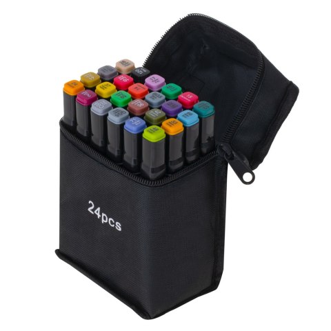 Markery dwustronne mazaki alkoholowe w etui 24 + podstawka Kik Sp. z o. o. Sp. k. Markery dwustronne mazaki alkoholowe w etui 24 + podstawka Kik Sp. z o. o. Sp. k.