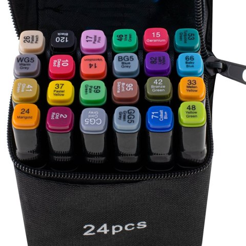 Markery dwustronne mazaki alkoholowe w etui 24 + podstawka Kik Sp. z o. o. Sp. k. Markery dwustronne mazaki alkoholowe w etui 24 + podstawka Kik Sp. z o. o. Sp. k.