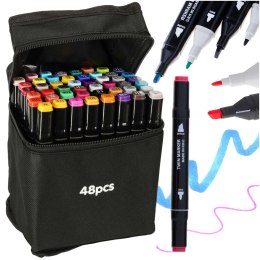 Markery dwustronne mazaki alkoholowe w etui 48 + podstawka Kik Sp. z o. o. Sp. k.