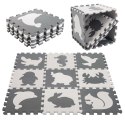 Mata edukacyjna dla dzieci piankowa puzzle szara 85 x 85 cm 9 elementów Kik Sp. z o. o. Sp. k.