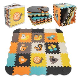 Kik Sp. z o. o. Sp. k. Mata edukacyjna piankowa puzzle zwierzątka kolorowa 114 x 114 cm 25 elementów