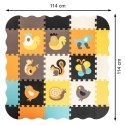 Kik Sp. z o. o. Sp. k. Mata edukacyjna piankowa puzzle zwierzątka kolorowa 114 x 114 cm 25 elementów