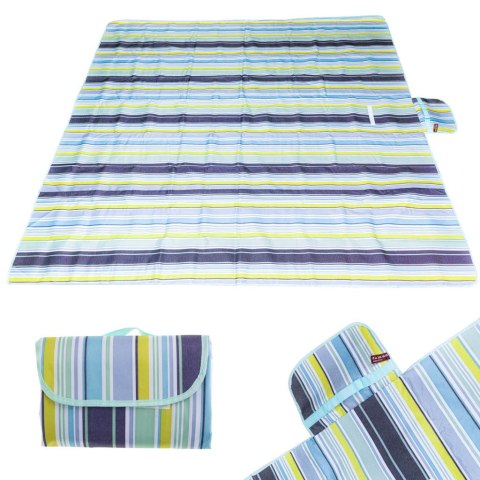 Mata plażowa wodoodporna koc piknikowy plażowy składany torba XXL 200x200cm niebieska Kik Sp. z o. o. Sp. k. Mata plażowa wodoodporna koc piknikowy plażowy składany torba XXL 200x200cm niebieska Kik Sp. z o. o. Sp. k.