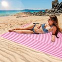 Mata plażowa wodoodporna koc piknikowy plażowy składany torba XXL 200x200cm różowa Kik Sp. z o. o. Sp. k.
