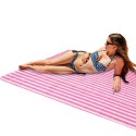 Mata plażowa wodoodporna koc piknikowy plażowy składany torba XXL 200x200cm różowa Kik Sp. z o. o. Sp. k.
