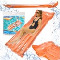 Materac dmuchany plażowy do pływania na basen wodę BESTWAY 44013 pomarańczowy 90kg 183cm Kik Sp. z o. o. Sp. k.