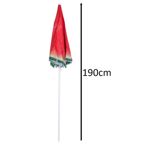Kik Sp. z o. o. Sp. k. Parasol ogrodowy plażowy regulowany łamany 150cm arbuz UV Kik Sp. z o. o. Sp. k. Parasol ogrodowy plażowy regulowany łamany 150cm arbuz UV
