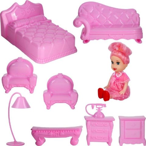 Domek dla lalek Villa lalka mebelki zestaw różowy 44cm Malis Sp. z o. o. Domek dla lalek Villa lalka mebelki zestaw różowy 44cm Malis Sp. z o. o.
