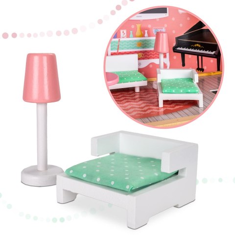 Domek dla lalek drewniany mebelki pastelowy 117cm Kik Sp. z o. o. Sp. k. Domek dla lalek drewniany mebelki pastelowy 117cm Kik Sp. z o. o. Sp. k.