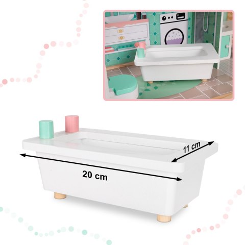 Domek dla lalek drewniany mebelki pastelowy 117cm Kik Sp. z o. o. Sp. k. Domek dla lalek drewniany mebelki pastelowy 117cm Kik Sp. z o. o. Sp. k.