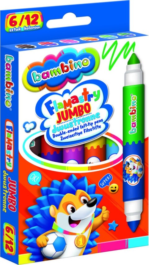 Flamastry mazaki dwustronne grube Bambino 12 kolorów St. Majewski Sp. z o. o. Flamastry mazaki dwustronne grube Bambino 12 kolorów St. Majewski Sp. z o. o.