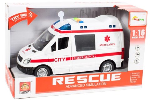 Karetka ambulans z dźwiękiem napędem 1:16 Malis Sp. z o. o. Karetka ambulans z dźwiękiem napędem 1:16 Malis Sp. z o. o.
