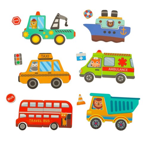 Kik Sp. z o. o. Sp. k. Książeczka magnetyczna układanka puzzle z magnesem środki transportu Kik Sp. z o. o. Sp. k. Książeczka magnetyczna układanka puzzle z magnesem środki transportu