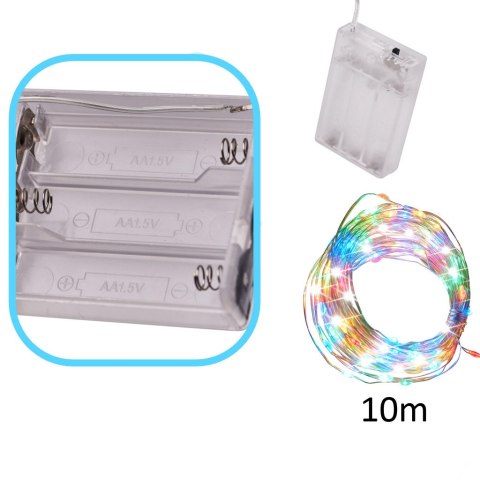 Lampki LED druciki dekoracyjne świąteczne choinkowe 10m 100LED multikolor Kik Sp. z o. o. Sp. k. Lampki LED druciki dekoracyjne świąteczne choinkowe 10m 100LED multikolor Kik Sp. z o. o. Sp. k.