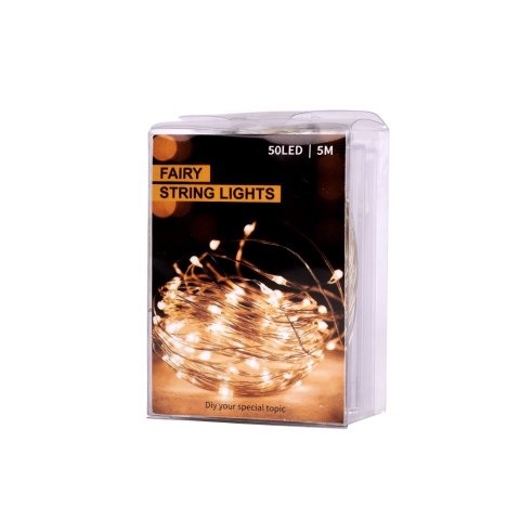 Lampki LED druciki dekoracyjne świąteczne choinkowe 5m 50LED zimny biały Kik Sp. z o. o. Sp. k. Lampki LED druciki dekoracyjne świąteczne choinkowe 5m 50LED zimny biały Kik Sp. z o. o. Sp. k.