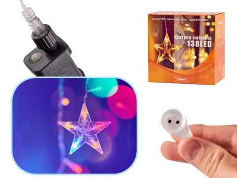 Lampki LED kurtyna gwiazdki świąteczne choinkowe 2,5m 138LED multikolor Kik Sp. z o. o. Sp. k. Lampki LED kurtyna gwiazdki świąteczne choinkowe 2,5m 138LED multikolor Kik Sp. z o. o. Sp. k.