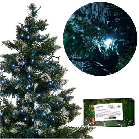 Lampki LED łańcuch świetlny świąteczne choinkowe 10m 100LED zimny biały 8 trybów świecenia Kik Sp. z o. o. Sp. k. Lampki LED łańcuch świetlny świąteczne choinkowe 10m 100LED zimny biały 8 trybów świecenia Kik Sp. z o. o. Sp. k.