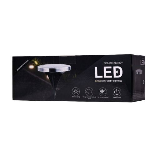 Lampy ogrodowe solarne najazdowe gruntowe czujnik zmierzchu wbijane świecący dysk 8LED 12szt. zimny biały Kik Sp. z o. o. Sp. k. Lampy ogrodowe solarne najazdowe gruntowe czujnik zmierzchu wbijane świecący dysk 8LED 12szt. zimny biały Kik Sp. z o. o. Sp. k.