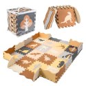 Kik Sp. z o. o. Sp. k. Mata edukacyjna piankowa puzzle brązowa 143 x 143 cm 36 elementów