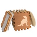 Kik Sp. z o. o. Sp. k. Mata edukacyjna piankowa puzzle brązowa 143 x 143 cm 36 elementów