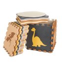 Kik Sp. z o. o. Sp. k. Mata edukacyjna piankowa puzzle brązowa 143 x 143 cm 36 elementów