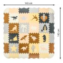 Kik Sp. z o. o. Sp. k. Mata edukacyjna piankowa puzzle brązowa 143 x 143 cm 36 elementów