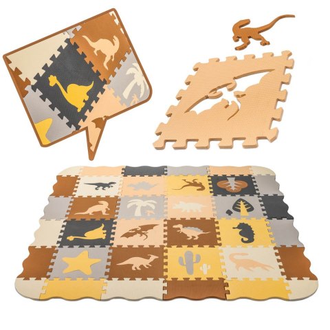 Kik Sp. z o. o. Sp. k. Mata edukacyjna piankowa puzzle brązowa 143 x 143 cm 36 elementów Kik Sp. z o. o. Sp. k. Mata edukacyjna piankowa puzzle brązowa 143 x 143 cm 36 elementów